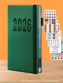 SHEIN 2026 New Calendar Log Self Discipline Check In Time Management One Page One Day 365 Days Plan Book Comes With 5 Plan Stickers A5 Plan Notebook Learning Start Gift Suitable For Work And Study, School Supplies,Back To School - A5 - View 19