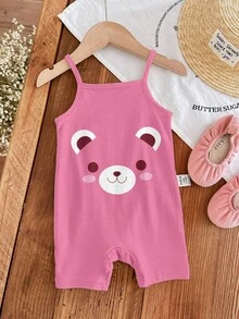 Bộ áo liền quần cho bé gái in hình gấu hồng và dâu tây phối màu dễ thương, thích hợp cho mùa xuân/hè, trang phục hè đáng yêu, đồ hè cho trẻ em, phong cách Hàn Quốc, thoải mái dễ chịu, thời trang trẻ em, Y2K, Kawaii, dự tiệc, mặc hàng ngày, đi nghỉ mát, dễ thương, thoải mái, phong cách Cottagecore, mặc thường ngày cuối tuần, đi chơi gia đình, trang phục chụp ảnh. - Nhiều màu - Xem 5