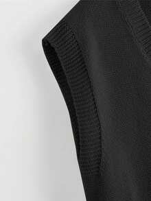 SHEIN Franclia Áo len nữ vest - màu đen - Xem 5