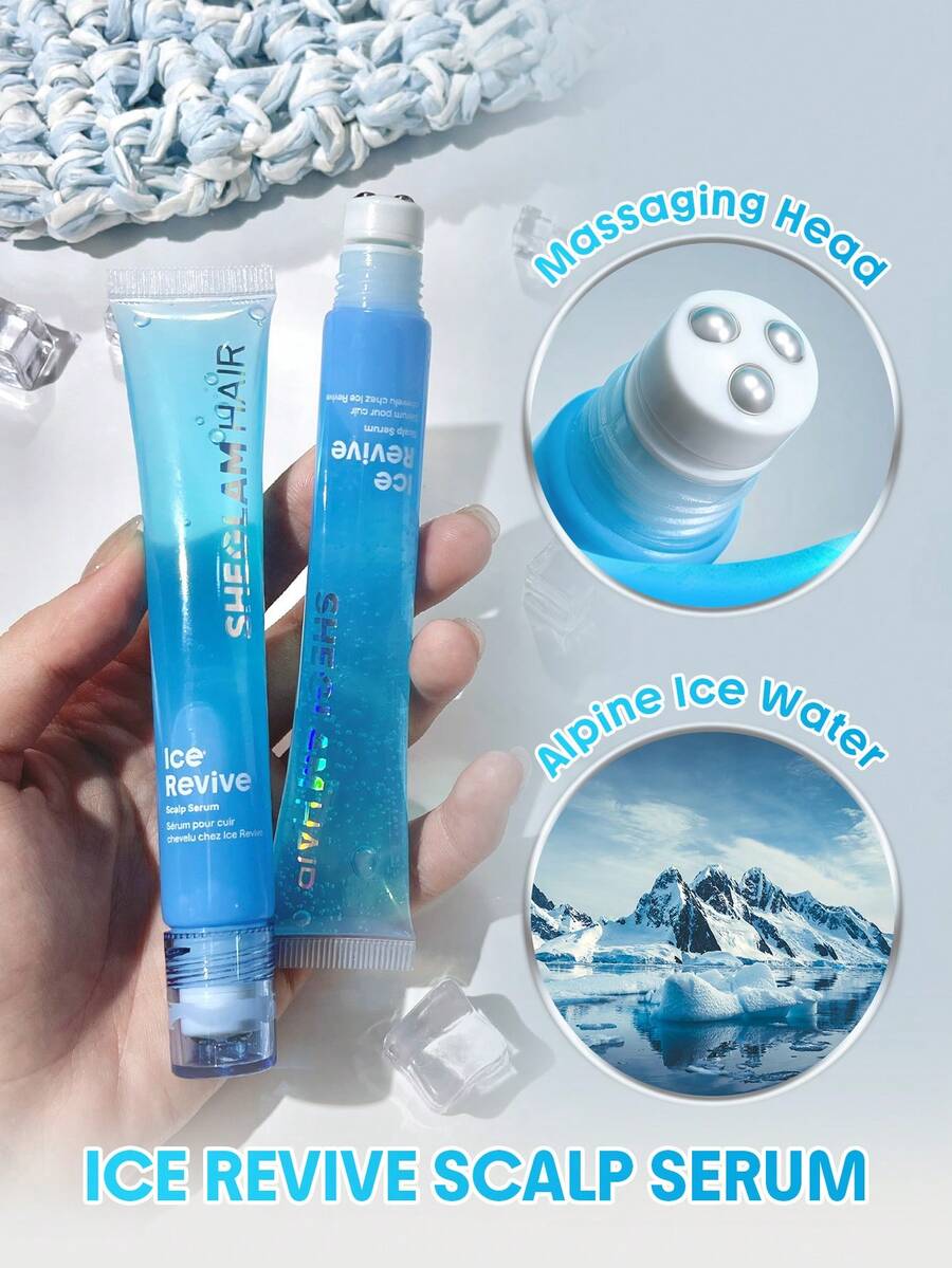SHEGLAM HAIR 冰雪煥活頭皮精華，清涼阿爾卑斯水潤滾珠，頭髮按摩精華滾珠，舒緩滋潤頭皮，強健髮根，增強頭皮皮膚屏障，減少脫髮，無需沖洗，快速吸收，每日滋養，溫和呵護，男女適用 生日 禮物 假期 粉紅色的 氛圍 化妝品 海灘 學校 節慶 玫瑰 女孩 護髮 Y2K 母親節 旅行必備 假期 夏天 郵輪必備用品