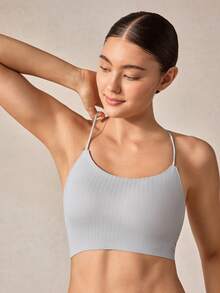 Veilyse 3PCS Women's Breathable Wire-Free Bra With Cross-Back Open Design - Multicolor - View 2