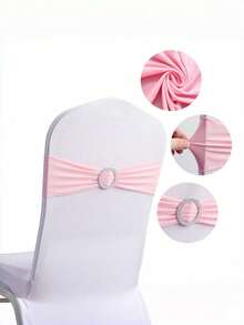 10 Pieces Set Of Spandex Chair Waistband, Bowknot Waistband, Premium Elastic Chair Cover With Buckle Slider, Elastic Chair Strap Suitable For Wedding And Event Decoration, Banquet Decoration, Chair Bow Chair Decoration, Decorative Chair Cover, Chair Back Cover - Multicolor - View 10