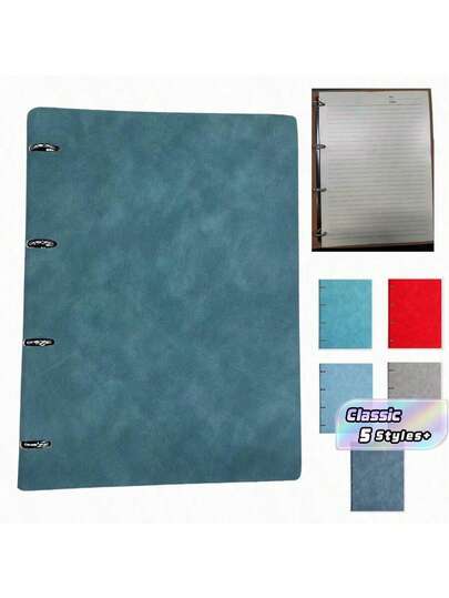 Sổ tay cổ điển A4 kèm giấy thay thế, bìa cứng giả da lộn - 200 trang, có tab chỉ mục và trang ngang, thích hợp để viết nhật ký, lập kế hoạch kinh doanh và ghi chép du lịch - Sổ tay bìa cứng (khổ A4), thích hợp cho đồ dùng học tập và ghi chép nhật ký văn phòng...