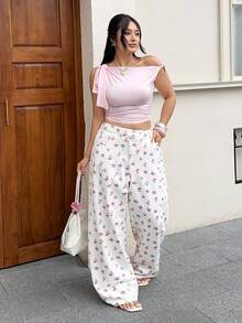 Rivivi Quần jean denim in hoa dáng suông, cạp lệch, thích hợp cho kỳ nghỉ. - Nhiều màu - Xem 3
