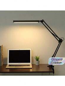 LED Eye-Protecting Folding Long-Arm Clip Black/White Desk Lamp With Three-Color Temperature Settings - USB-Powered, Universal-Joint Design,Material Metal/ABS,Ideal For Office, Dormitory, Studying, Reading, Live Streaming, And Meetings - multicolor - View 2