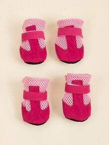 PETSIN Summer Pet Dog Casual Shoes, Mesh Breathable Soft Sole Comfort Indoor Shoes For Teddy Bichon - Hot Pink - View 4