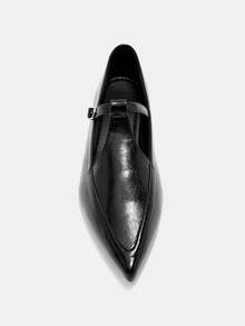 Bholvia 2025 Autumn New Women's Fashionable Korean Style Color Block Pointed Toe Flat Shoes Low-Cut Shoes - Black - View 8