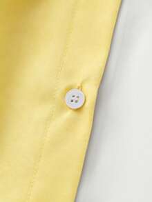 GlowEve Women's Elegant Color Block Short Sleeve Blouse, Summer - Light Yellow - View 5