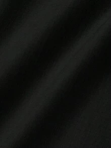 SHEIN Girlism Bộ áo liền thân/áo liền quần cho bé gái tuổi teen, cổ tròn, không tay, màu đen với viền tương phản, trang trí nơ, thiết kế eo thon và chân váy xòe – Phong cách cổ điển, sang trọng, phù hợp cho công sở, đi học, hẹn hò, tiệc tùng, lễ hội và sinh nhật. - màu đen - Xem 3