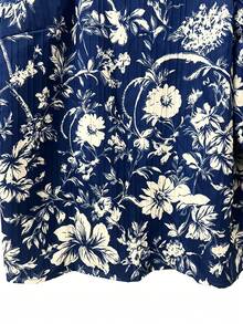 SHEIN LUNE CURVE Áo kiểu nữ cỡ lớn tay ngắn in họa tiết hoa lan, thắt nơ. - Nhiều màu - Xem 3
