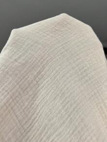 SHEIN VCAY Áo sơ mi tay ngắn cổ vuông, màu trơn, dáng casual, chất liệu 100% cotton, cỡ lớn. - Màu be - Xem 7