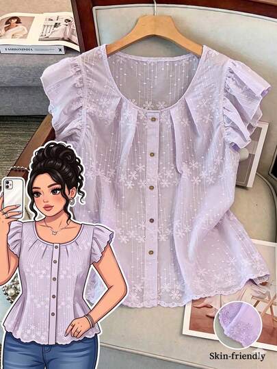 GlowEve CURVE Áo khoác cardigan nữ cỡ lớn thanh lịch, tay raglan thêu ren, vạt áo bất đối xứng, thích hợp cho mùa xuân và mùa hè.