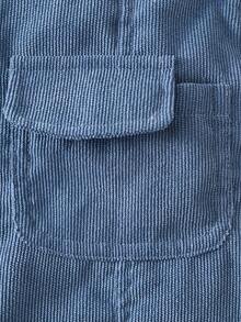 SHEIN Baby Boys' Solid Color Zip-up Coveralls - Blue - View 4