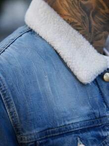 Devon Thys Áo khoác denim dài tay kiểu Mỹ cổ điển dành cho nam, thích hợp cho mùa thu. - Rửa trung bình - Xem 3