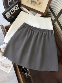 Franclia Quần short ôm dáng chữ A thắt nơ eo mùa hè - Xám - Xem 2