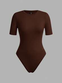 SHEIN BASICS 3件套休闲纯色针织圆领短袖连体衣（女款） - 彩色 - 查看 14