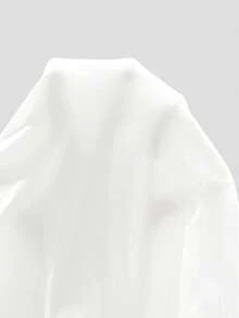 SHEIN Clasi Women's Solid Color Loose Asymmetrical Sleeve T-Shirt - White - View 6