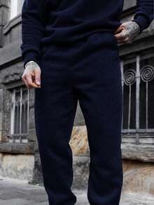 Artur Kramer 2件套男士休闲长袖运动衫和裤子套装 - 藏蓝色 - 查看 6