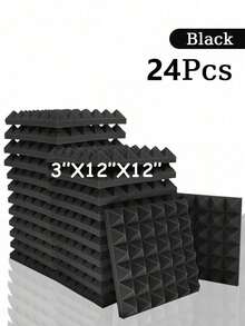 SHEIN 金字塔吸音泡沫 6-48 块 12 英寸 X 12 英寸 X 3 英寸 / 12 英寸 X 12 英寸 X 2 英寸 / 12 英寸 X 12 英寸 X 1.18 英寸 吸音板 8 色高密度声学处理泡沫 工作室隔音海绵垫 家居装修 - 彩色 - 查看 64