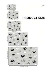 1 Piece Pet Paw Print Absorbent Feeding Mat, Highly Absorbent And Quick-Drying Cat And Dog Food Bowl Mat, Easy-To-Clean Pet Blanket/Cage Mat, Suitable For All Seasons. - Multicolor - View 13