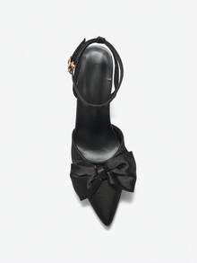Eladyva Giày sandal cao gót mũi nhọn cho nữ, quai ngang khoét lỗ, kiểu dáng châu Âu, thích hợp cho mùa xuân/hè, thanh lịch, dự tiệc. - màu đen - Xem 4