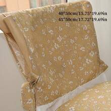 Cirelle 1pc Cottagecore Floral Chair Back Cover – Aesthetic Lace Ruffled Backrest Slipcover With Bow Ties For Dining Room - multicolor - View 5