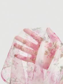 SHEIN MOD 大码粉色碎花浪漫连衣裙，适合初秋、派对、婚礼花园派对，蝴蝶结设计，浪漫梦幻。 - 彩色 - 查看 9