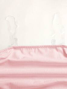 SHEIN Tween Girls' Summer Casual Vacation Minimalist Comfortable Layered Ruffle Trim Tube Top Dress - Pink - View 5