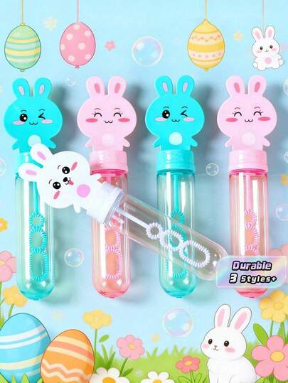 10pcs Easter Bunny Bubble Wands (Empty) 10pcs Easter Bunny Bubble Wands (Empty), Reusable Plastic Bubble Solution Bottles, Cute Bunny Shaped Party Favors & Photo Props, Goodie Bag Fillers For Kids Outdoor Spring Party Decor