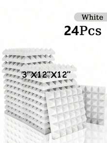 SHEIN 金字塔吸音泡沫 6-48 块 12 英寸 X 12 英寸 X 3 英寸 / 12 英寸 X 12 英寸 X 2 英寸 / 12 英寸 X 12 英寸 X 1.18 英寸 吸音板 8 色高密度声学处理泡沫 工作室隔音海绵垫 家居装修 - 彩色 - 查看 56