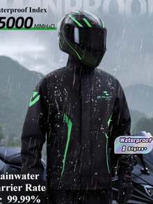 SHEIN 男女雨衣 户外活动防水防风外套 防风长袖连帽外套 时尚雨衣 防水雨衣雨裤透气骑行服 骑行旅行登山透气雨衣连帽外套全身成人加厚雨衣雨裤套装 男女雨衣雨披耐磨防暴雨衣 - 彩色 - 查看 1