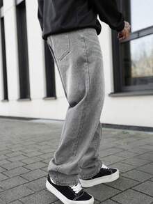 Artur Kramer Quần Jeans Denim Màu Xám Nhạt Rộng Rãi Thường Ngày Thời Trang Nam - Màu Xám nhạt - Xem 4