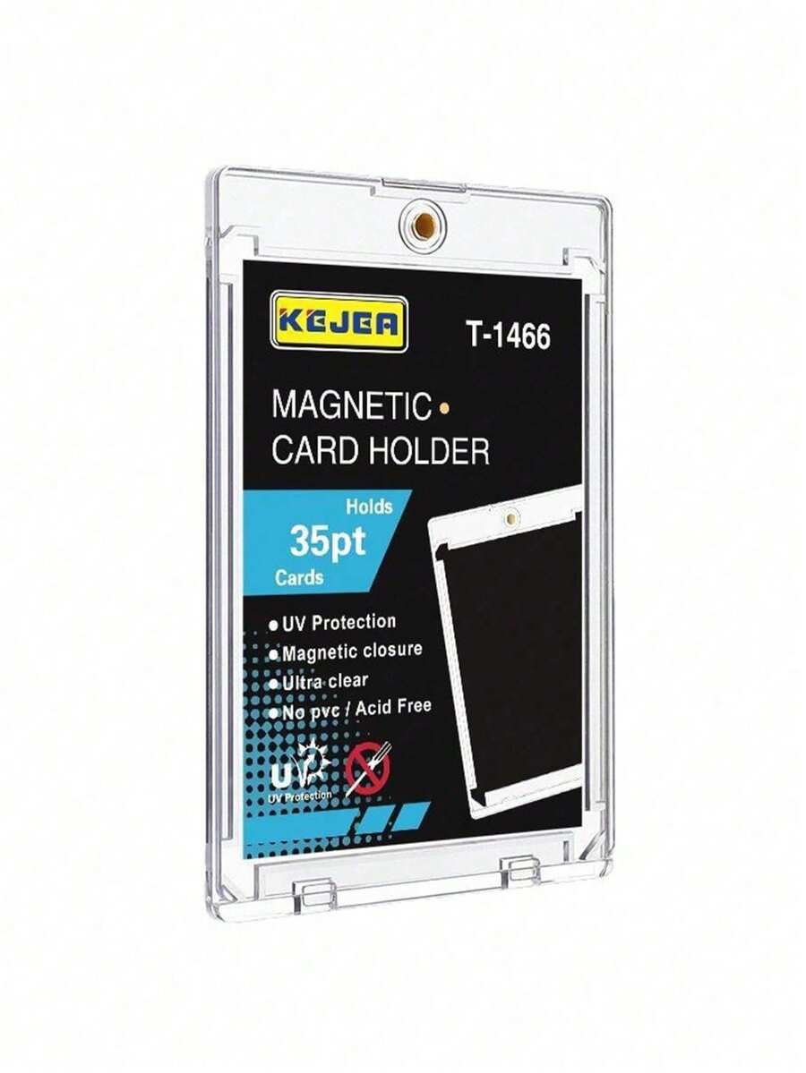 10-Pack Transparent Acrylic Magnetic Card Case For Collectibles - Super Protective 35-Point Trading Card Display Case, Suitable For Baseball, Football, And Sports Game Cards - Gold Color, Scratch-Resistant, Easy-To-Assemble Storage Solution, Football Card Case, Graded Card Case, Magnet, Game Card Case, LPS Doll, Acrylic Card Case - Multicolor - View 1