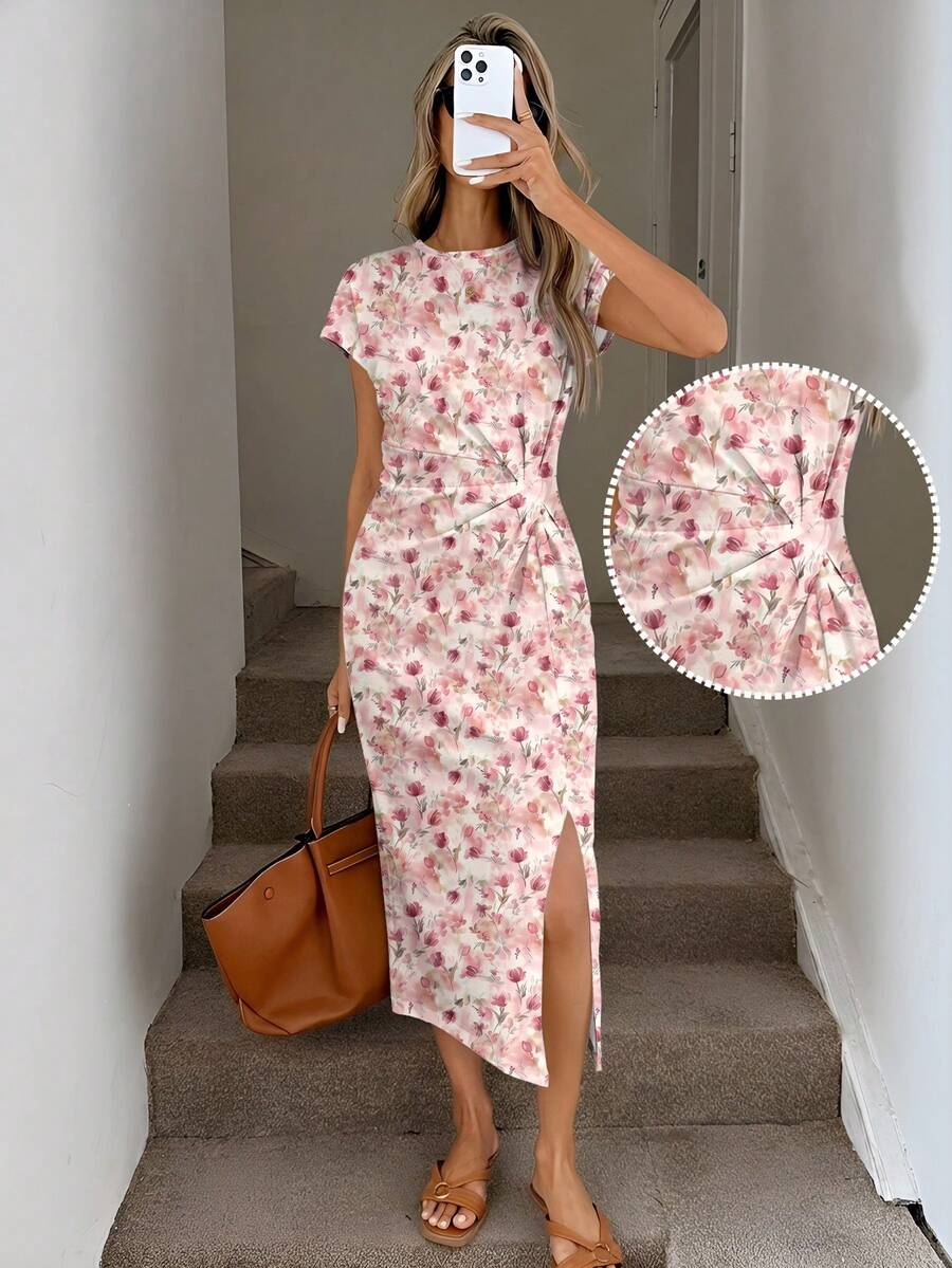 SHEIN LUNE 1. Đầm midi không tay xẻ cao, thắt eo thanh lịch, in họa tiết, thích hợp mặc mùa hè\N2. Đầm ôm sát cơ thể nữ, chất liệu có họa tiết\N3. Trang phục sinh nhật cho nữ\N4. Bộ đồ tập thể dục cho nữ\N5. Đầm dự tiệc cưới cho nữ\N6. Trang phục công sở cho nữ - Nhiều màu - Xem 1