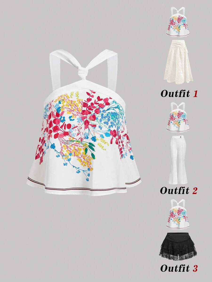 SHEIN MOD Women's Summer Casual Printed Camisole Top - Multicolor - View 1