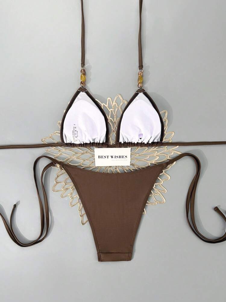 Swim Mod Bộ bikini dây đeo cổ gợi cảm mới Xuân/Hè 2026, đồ bơi hai mảnh quyến rũ - Nhiều màu - Xem 4