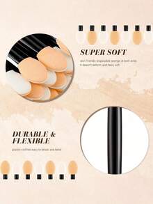 10/50/100/200PCS Double-Sided Eye Shadow Applicators - Soft Sponge Makeup Brushes For Women, Eyebrow & Eyeshadow Blending Tool, Spoolie Brush, Bulk Giveaways, Party Favors, Professional Makeup Supplies - Multicolor - View 8