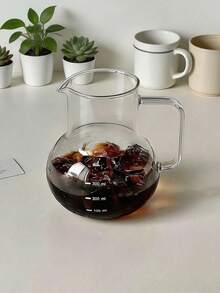 1pc 300ml High Borosilicate Glass Coffee Server With Scale Heat Resistant Clear Transparent Handle Spout Design Glass Coffee Pot For Home Kitchen Cafe Cold Brew Iced Coffee Hand Drip Coffee Making Barista Supplies - Transparent - View 8