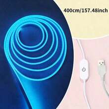 1M/2m/3 Meters/4m/5m LED Touch Sensitive Neon Decorative Light Strip, USB Dimmable Flexible Ambient Lighting For Home Decor, Live Streaming Lighting, Makeup Mirror & Bathroom Mirror Lighting - الجليد الأزرق - مشاهدة 14