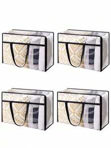 Conjunto de 1/4 Sacos de armazenamento plásticos transparentes extragrandes de 40L com zíper e alças reforçadas, ideais para guardar roupas, roupas de cama e materiais de mudança. - Multicolorido - Ver 13