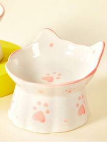 PETSIN 1 Ceramic Pet Bowl Can Be Loved, Multifunctional Cat Bowl, Anti Tipping, Water Feeding, Cat Bowl With Slanted Mouth, Easy To Clean, Cat Bowl, Pet Tableware - 150ml - View 8