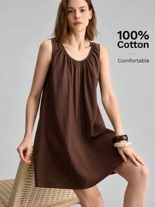 Ontre 2026 Nuevo vestido de muñeca morado para verano, vestido mini sin mangas, adecuado para el transporte urbano, vacaciones, playa, festivales de música, atuendo casual de primavera/verano, moda minimalista, transporte urbano, sencillez elegante, atuendo de verano - Rojo violeta - Ver 1