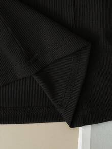 GlowEve Áo croptop ngắn màu đen không tay viền ren xếp nếp dành cho nữ mùa hè, kiểu dáng thời trang. - màu đen - Xem 5