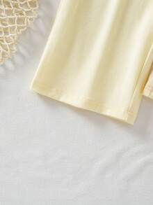 SHEIN Elladie kids Young Girl Cute Ruffle Camisole And Casual Pants Set - Yellow - View 8