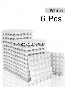 SHEIN 金字塔吸音泡沫 6-48 块 12 英寸 X 12 英寸 X 3 英寸 / 12 英寸 X 12 英寸 X 2 英寸 / 12 英寸 X 12 英寸 X 1.18 英寸 吸音板 8 色高密度声学处理泡沫 工作室隔音海绵垫 家居装修 - 彩色 - 查看 28
