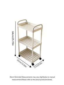 Carrito de almacenamiento de 4/3 niveles - Equipado con asas, es una opción ideal para almacenamiento y ahorra espacio interior. Se puede usar en pasillos, dormitorios, salas de estar, cocinas, rincones del baño, balcones del hogar, etc., con un diseño moderno y minimalista - Multicolor - Ver 12