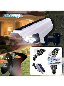Lampu LED untuk Taman Bertenaga Surya, Sistem Pengawasan Simulasi, Kamera Palsu, Lampu Dinding dengan Sensor Deteksi Tubuh Manusia, Lampu Jalan Luar Ruangan Pintar - Putih - View 1