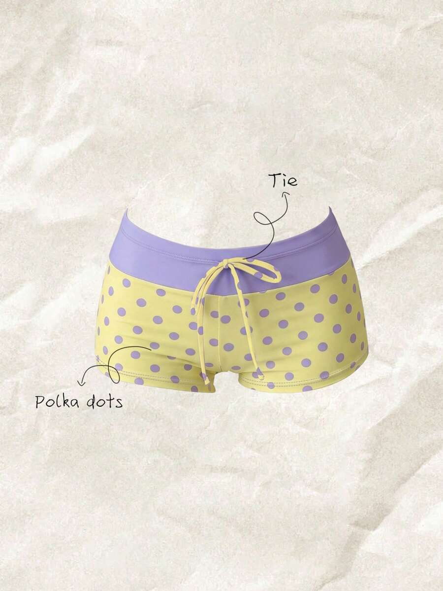 Elavelle Women's High Waist Bowknot Printed Bikini Bottom, Spring/Summer - Multicolor - View 1