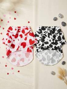 PETSIN 1 cái in hình bò đen trắng và trái tim ngày Valentine cho thú cưng - Nhiều màu - Xem 2
