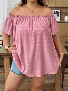 SHEIN CURVE+ 大码休闲度假优雅V领收腰连衣裙 - 彩色 - 查看 3